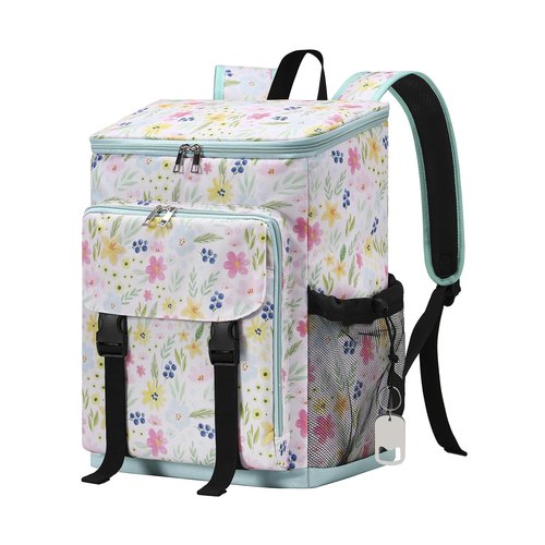DYSHAYEN Cooler Backpack,Lightweight Backpack Cooler Insulated Leak Proof,30 Cans Soft Cooler Bag for Beach,Camping,Beach,Picnic,Lunch（Flower）