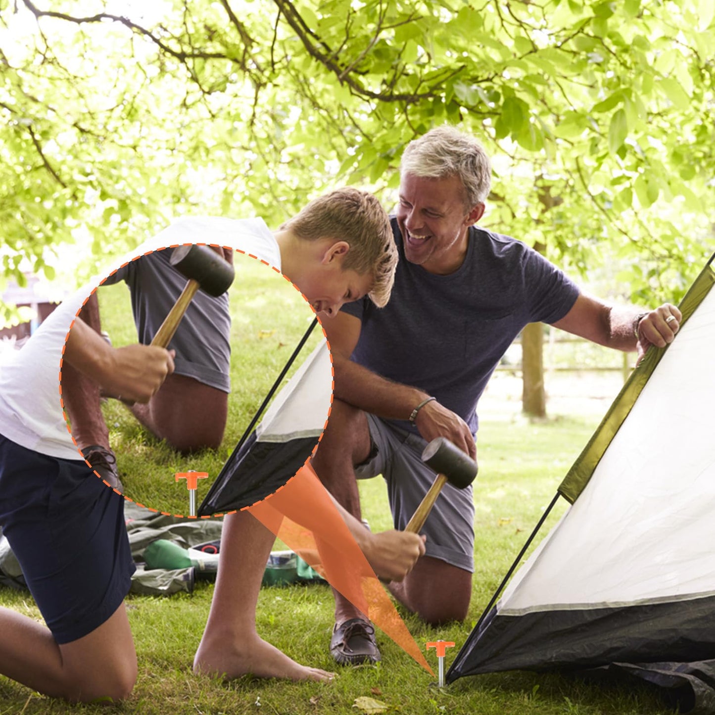 APACALI 40 PCS Metal Tent Stakes Heavy Duty, 10 Inch Yard Stakes Non-Rust Metal Tent Pegs Ground Stakes Tent Spikes Camping Accessories for Camping Patio, Garden, Canopies, Grassland, Outdoor