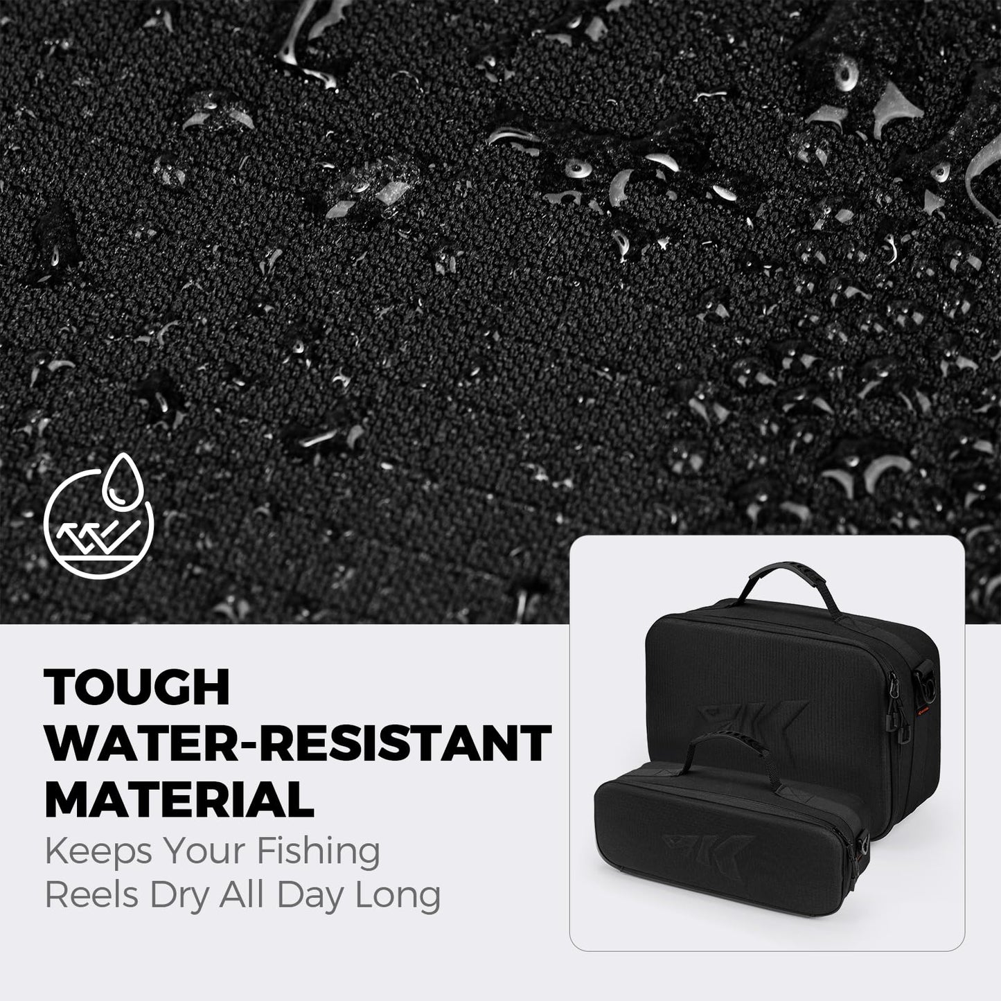 KastKing Fishing Reel Case Medium & Large, Customize Storage, Shockproof Internal Divider Design, Rigid Structural Loadmaster System, Tough and Water-resistant, Keep Reels Protective, Two Size Options