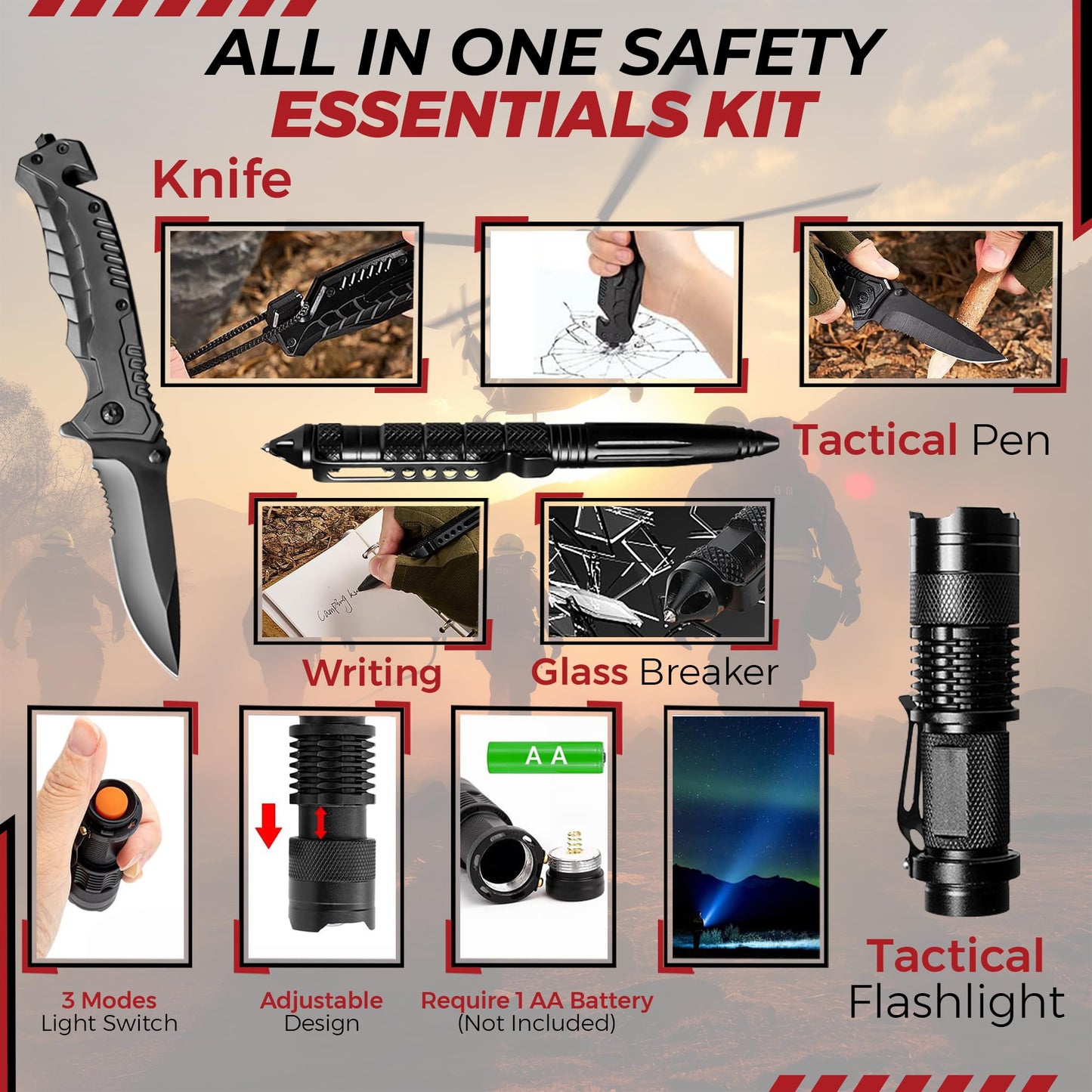 320-Piece Survival Kit | Emergency Gear for Camping, Hiking & Disaster Preparedness | Essential Roadside Emergency Kit | Molle Compatible Bug Out Bag | First Aid, Tactical Tools & Survival Essentials