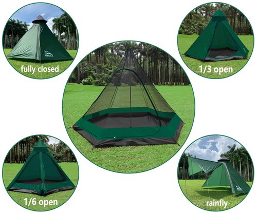 Camping Tent 2-4 Person Screen Tent Double Layer with Floor Waterproof Windproof 4 Season Large Space 12x10x8ft Outdoor Family Event