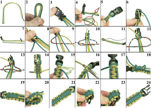 WildWave Paracord Survival Bracelets - Set of 2 - Easy To Open Clasp with Emergency Whistle Buckles (Pink)