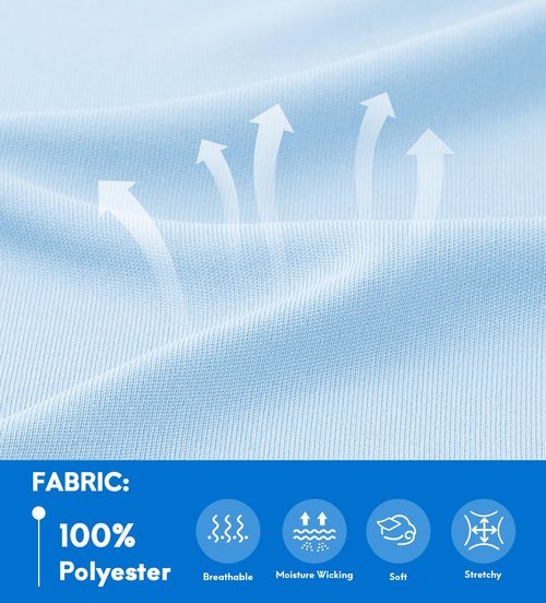 Haimont Running Shirts for Men Dry Fit Lightweight Moisture Wicking Tee Shirts UPF 50+ for Workout Athletic, Light Blue, X-Large