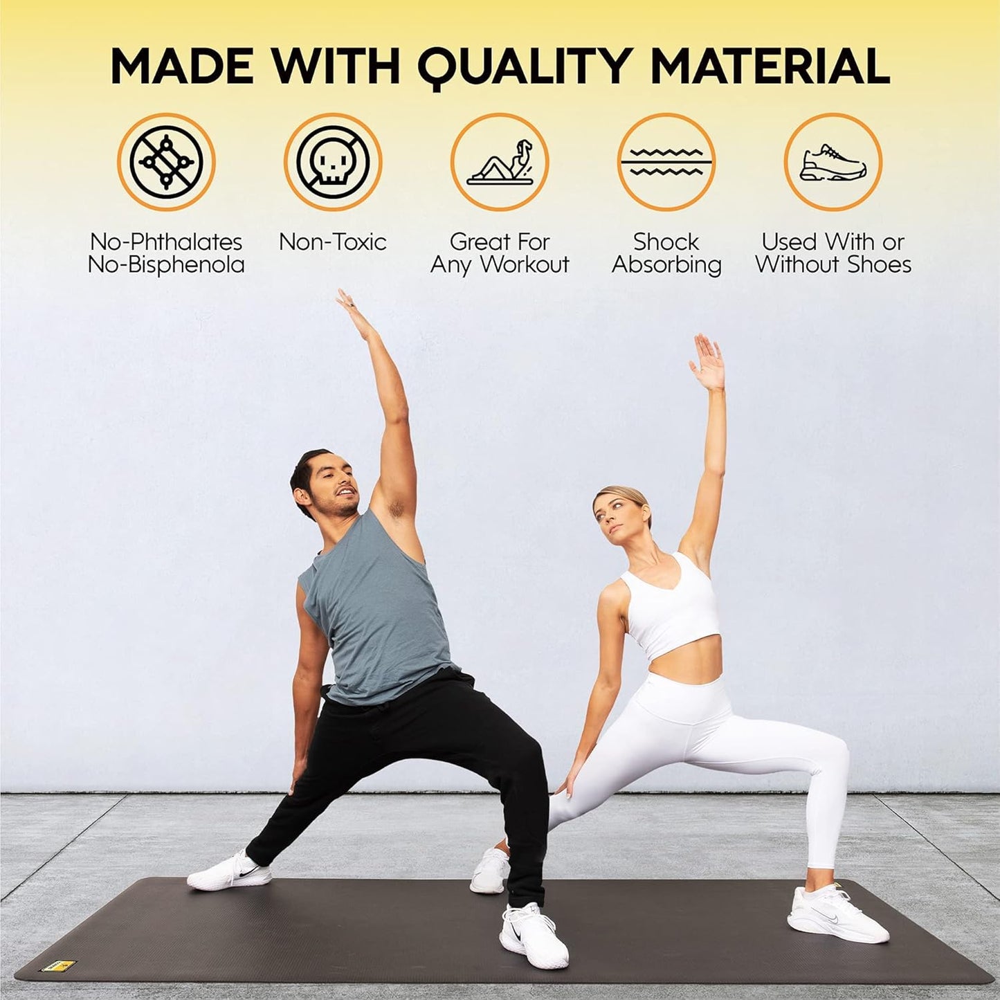 Premium Large Exercise Mat 6’x4’ – 1/4" Thick Non-Slip Workout Mat for Home Gym, Cardio, Yoga, Equipment – Use with or Without Shoes