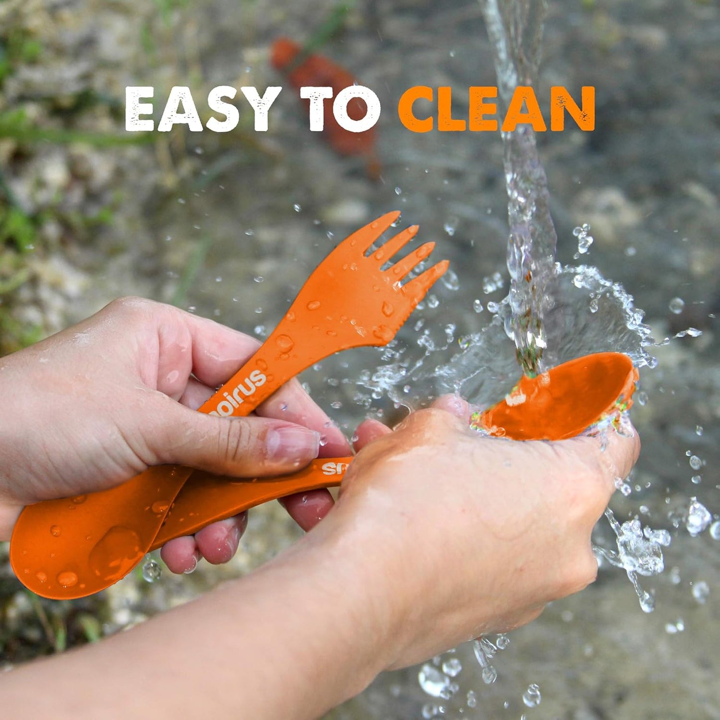 Tapirus - 4 Spork to Go Set - 7-inch Durable & BPA Free Sporks - Spoon, Fork and Knife Combo Utensils Flatware - Mess Kit for Camping, Hunting and Outdoor Activities - Comes in a Carrying Case