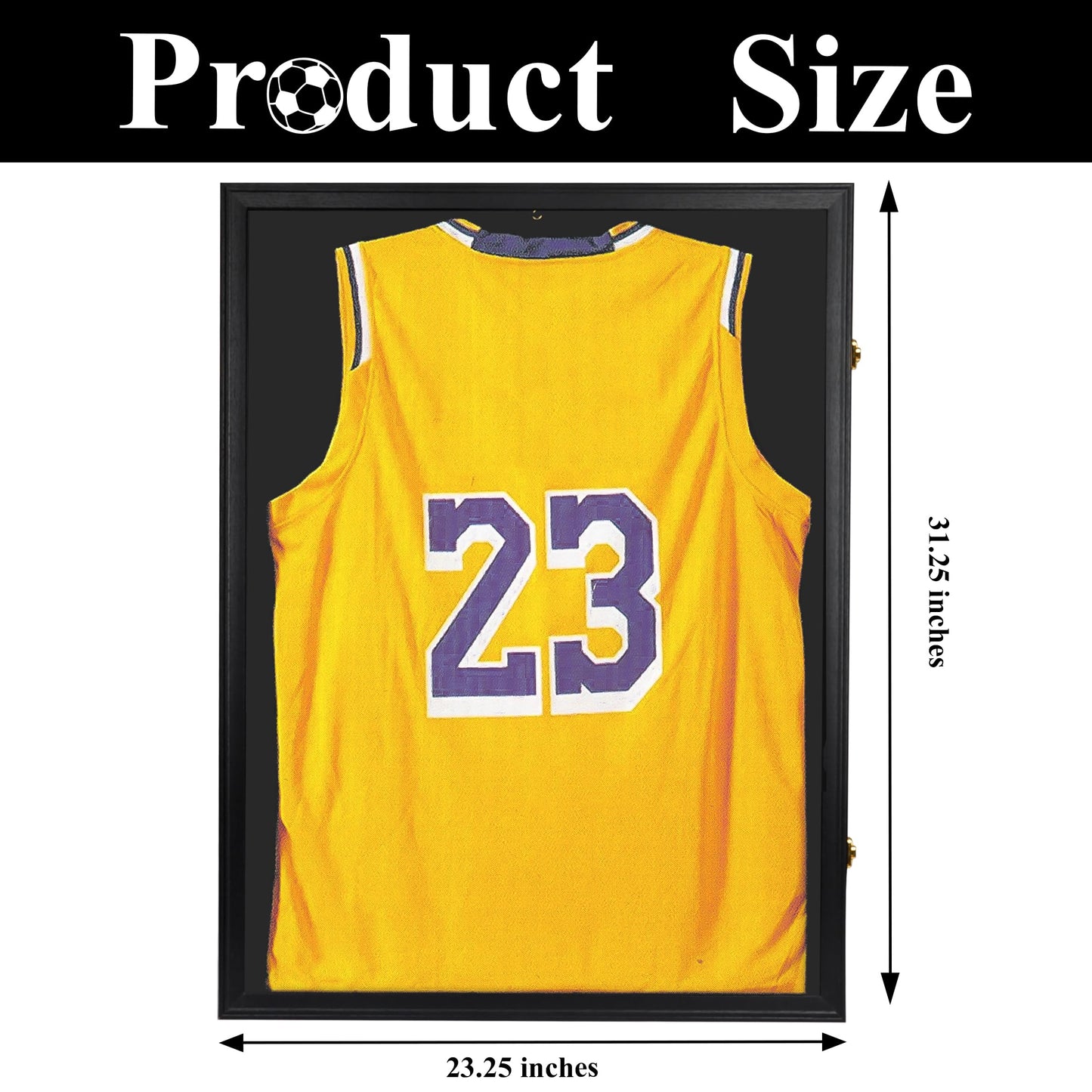C CRYSTAL LEMON Large Jersey Display Frame Case 31.25"x23.25", – UV-Protected Shadow Box for Sports Memorabilia, Jersey Display for Basketball & Football