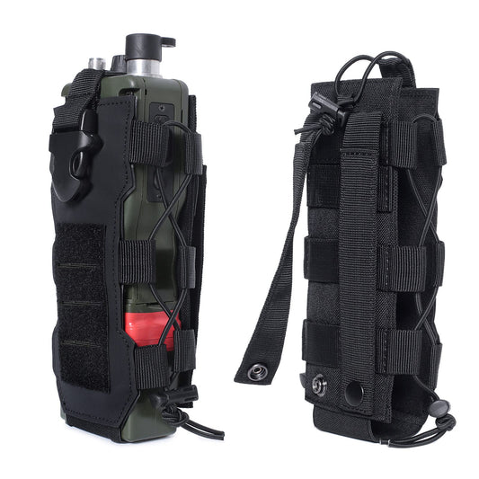 Tactical Molle Water Bottle Pouch, Adjustable Black Laser Cut Water Bottle Carrier Storage Bag for Backpack Belt, MOLLE Water Bottle Pouch Carrier, Tactical Water Bottle Holster