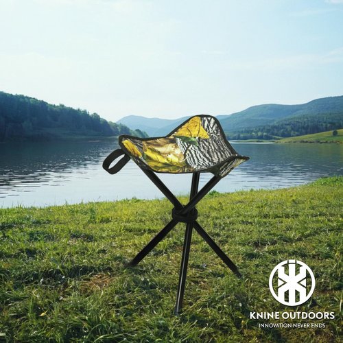 KNINE OUTDOORS Hunting Blind With Chair, 2-3 Person Pop Up Ground Blind, 270 Degree Portable Resilient Tent for Deer & Turkey Hunting