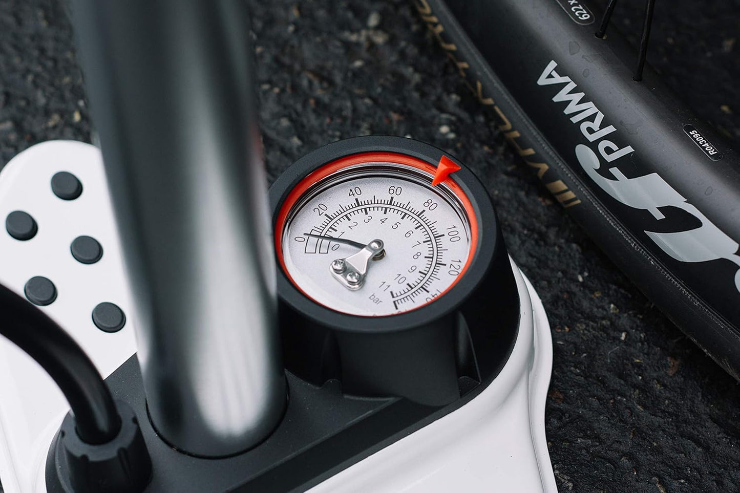 Air Handler Bike Floor Pump by BIKETUBE BRAND – High Pressure Bicycle Pump with Industrial Gauge – Fits Presta & Schrader Valves – Kraton Grip – Road, MTB, Gravel, Hybrid Bike Accessory