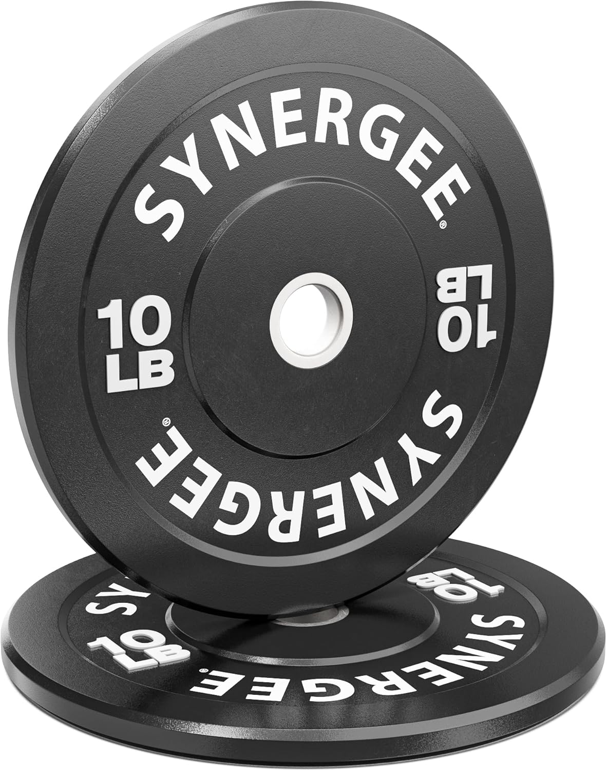 Synergee Bumper Plates – Durable Olympic Weight Plates, Low-Bounce Rubber for Strength Training, Powerlifting, and Functional Workouts.