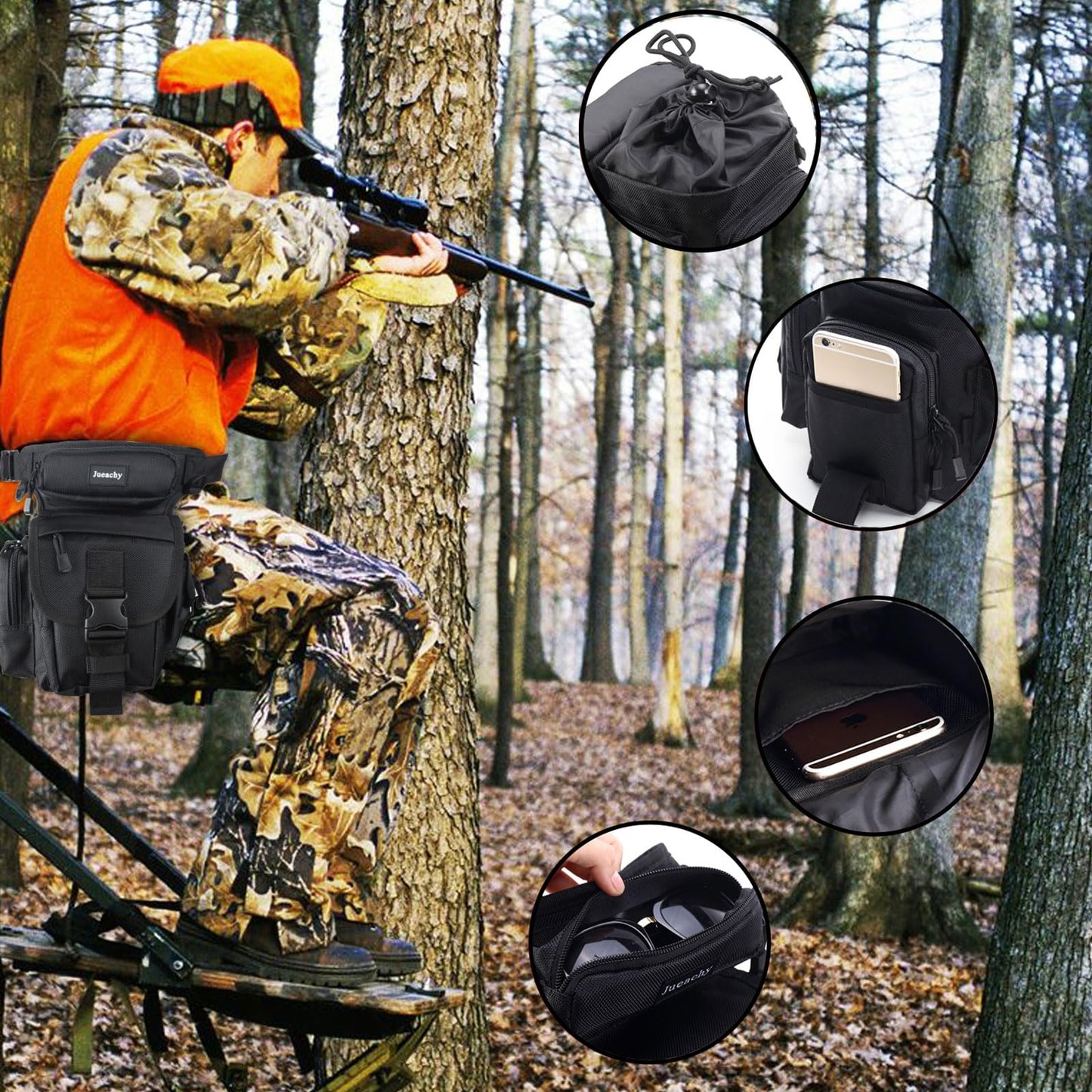 Jueachy Drop Leg Bag+Jueachy Fishing Tackle Backpack