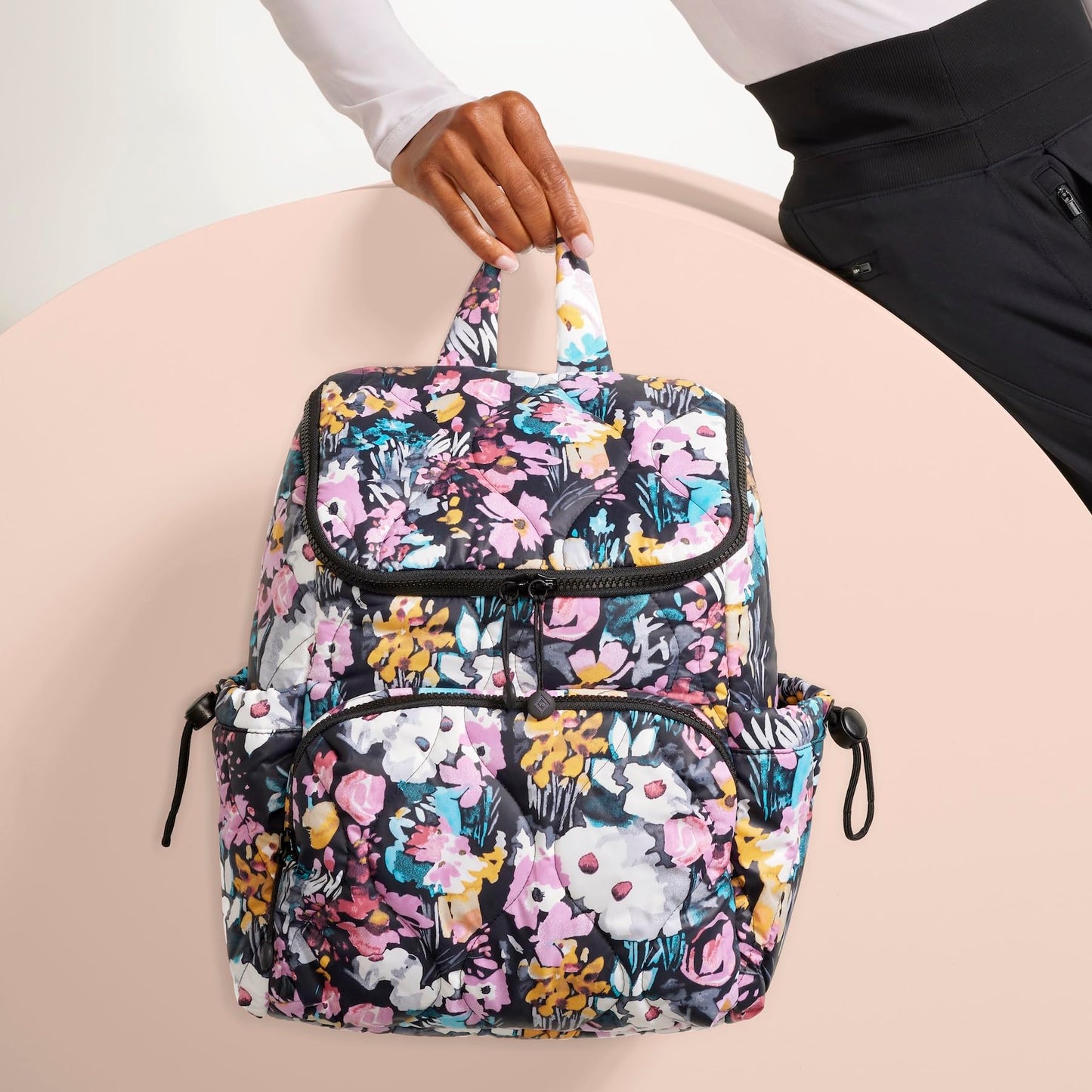 Vera Bradley Women's Featherweight Backpack Bookbag, Black, One Size