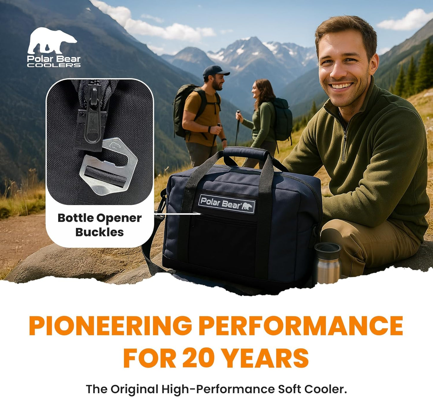 Polar Bear Coolers - Original Nylon Soft Cooler Bag - Insulated Leak Proof Beach Cooler Bag, Small Thermal Bags for Travel - Heavy Duty & Portable - Sweat Proof Picnic Carrier