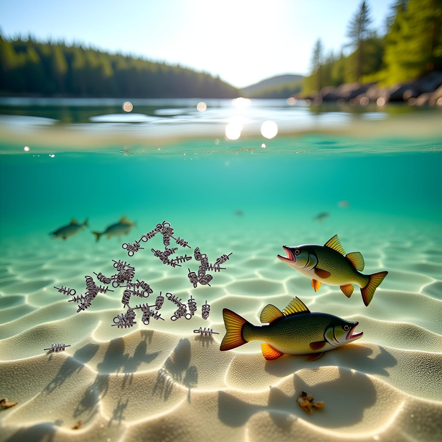 50pcs Fishing Hook Centering Pin Spring Twist Lock for Soft Lure Bait Worm Crank Terminal Tackle and Accessories