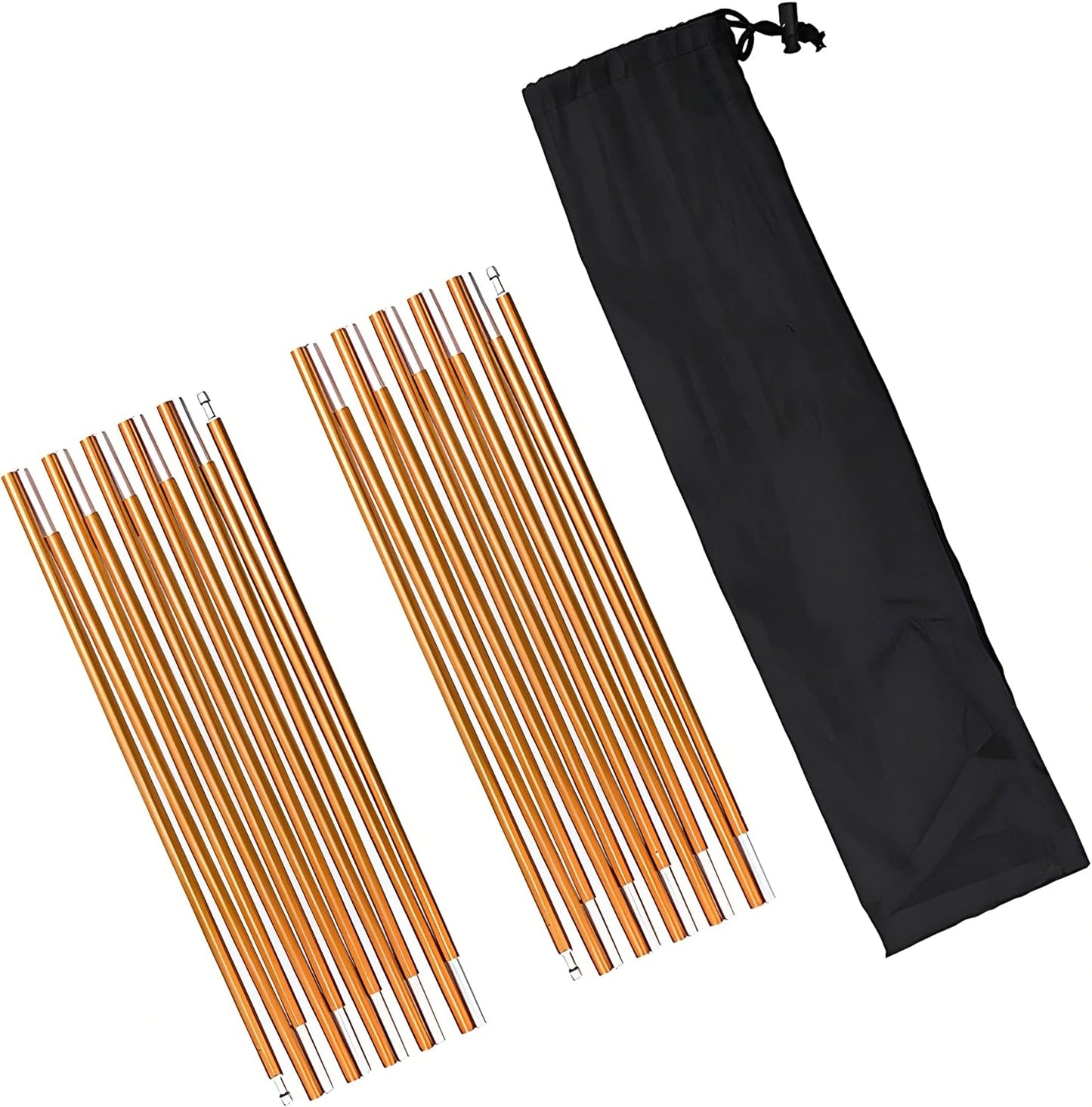 Aluminum Tent Poles Replacement,2 Pack 11.8 ft 7001 Alloy Bar Preassembled Tent Pole Accessories for Hiking Camping Supporting Rod Repair Kit