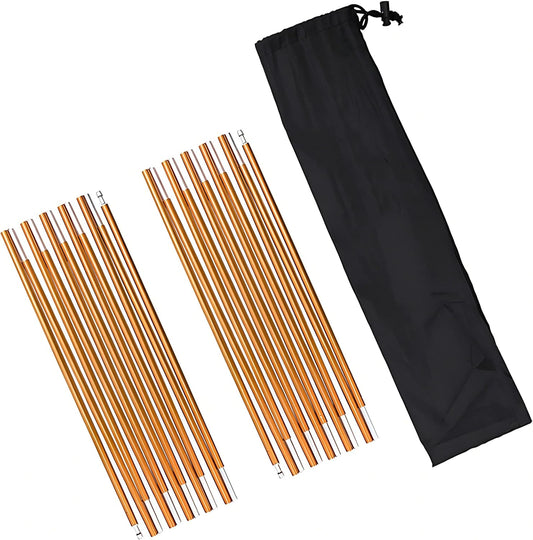 Aluminum Tent Poles Replacement,2 Pack 11.8 ft 7001 Alloy Bar Preassembled Tent Pole Accessories for Hiking Camping Supporting Rod Repair Kit