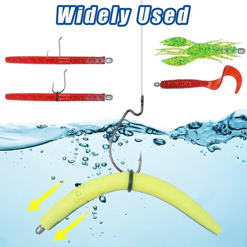 Bass Fishing Nail Weights Sinkers, 70PCS Insert Sinkers for Soft Worms Soft Lure Nail Weights Kit Fishing Weights for Wacky Rig Neko Rig
