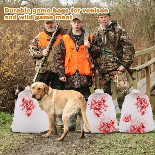 CIPOOH 5Pack Reusable Big Game Bags - Heavy Duty Quarter & Rolled Meat Bags, Durable for Elk, Caribou, Deer, Moose (48 Inch x4 & 28 Inch x1)