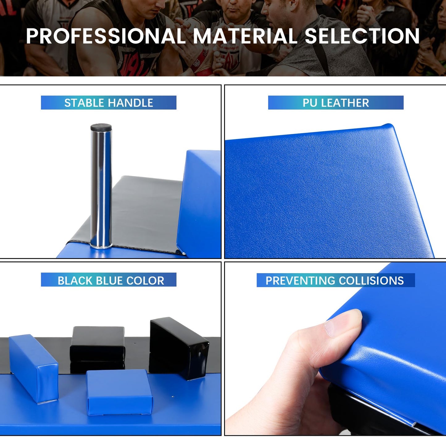 Generic Professional Table - Arm Wrestling Battle Table Forearm Strength Training with Competition Design Wrist Strength Training Support Plate - （Black Blue）, JR-0090-GE