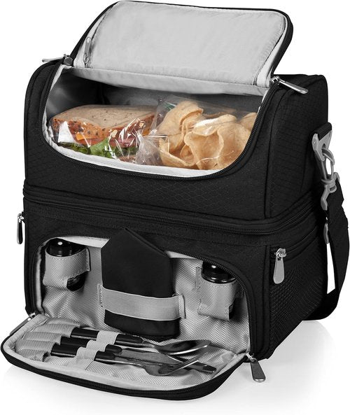 Coca-Cola Insulated Lunch Bag with Utensil Set - Picnic Time Pranzo Cooler, Red