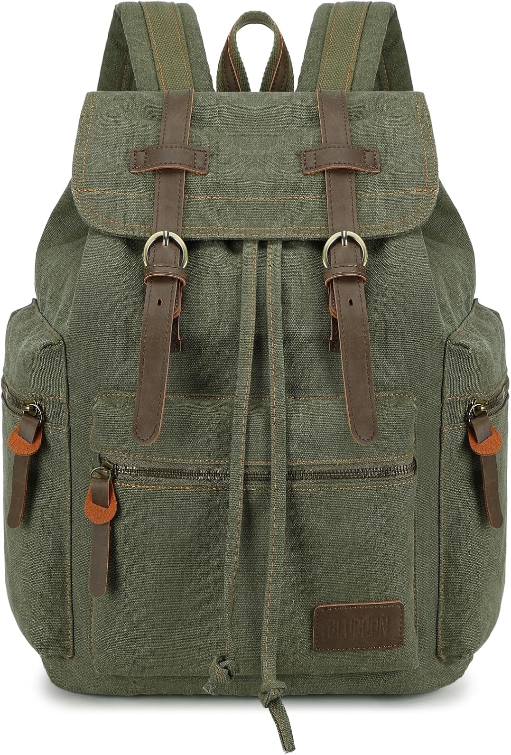Vintage Leather Trim Backpack for Men & Women | Casual Travel Rucksack for Laptops