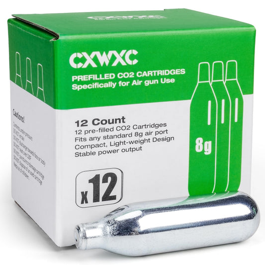 8 Gram/ 12 Gram CO2 Cartridges for Paintball - CO2 Cylinder CO2 Powerlet Cartridges for Airsoft, Air Gun, Pepper Gun P2P HDP 50 Compact(8G-12PC)