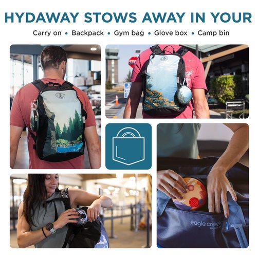 HYDAWAY Pocket Pint - 16oz Collapsible Silicone Cup with Stainless Steel Rim and Protective Travel Case - Reusable, Compact Drinkware for Camping, Festivals, and Everyday Use