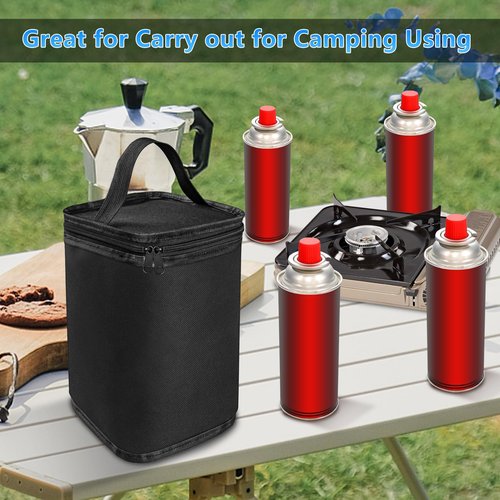 Mini Fuel Cylinder Storage Bag, Butane Fuel Canister Cover,Gas Tank Protective bag, Easy to Carry, 600D Oxford Fabric Waterproof,Mini Tank Accessories, for Outdoor Camping, Cooking, Travel, Picnic