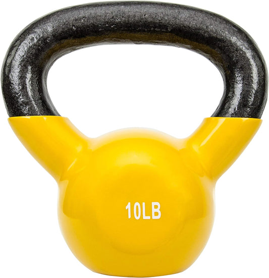 Sunny Health & Fitness Vinyl Coated Kettlebell for Strength Weight Training & Swinging Exercise - In 5, 10, 15, 20, 25 Pound