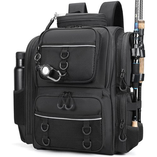 WANOON 42L Fishing Backpack with Rod Holders. Large Ttackle Bag Strong Materials