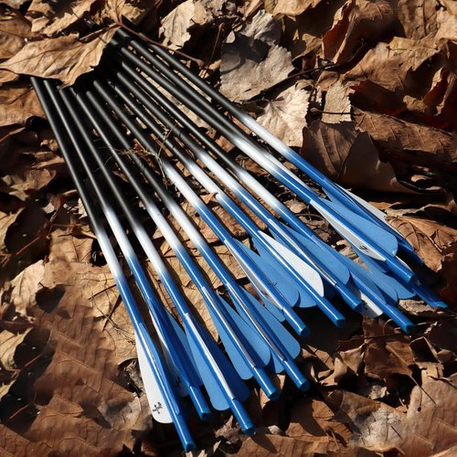 S F Crossbow Bolts Crossbow Arrows Carbon Archery for Hunting and Target Practice(Blue 12-Pack)