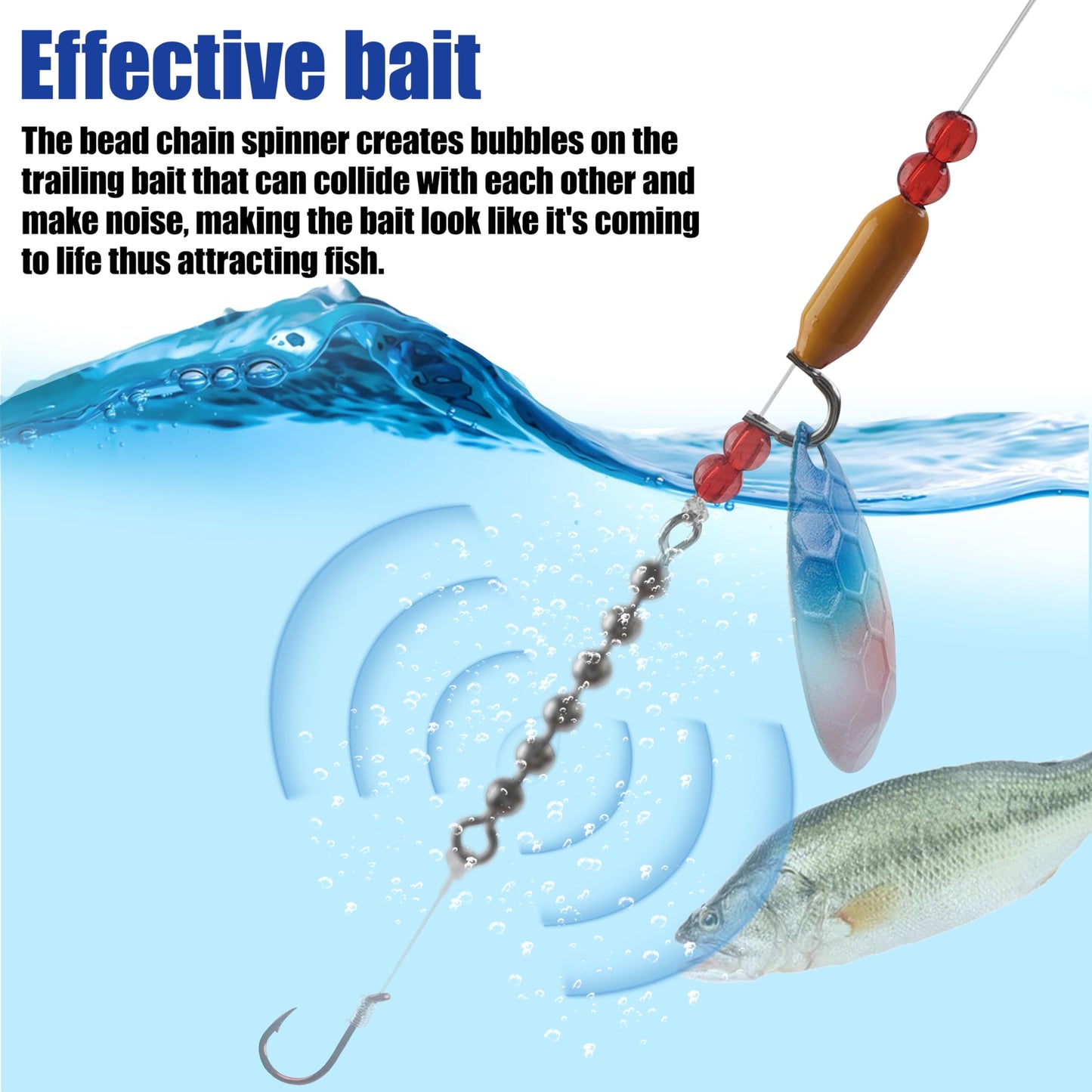 Fishing Bead Chain Swivels Stainless Steel Catfish Swivels Catfish Tackle Catfish Fishing Swivels High Speed Roller Swivels Chain Rig Fishing Tackle Gear for Freshwater Saltwater (4.5-60PCS)