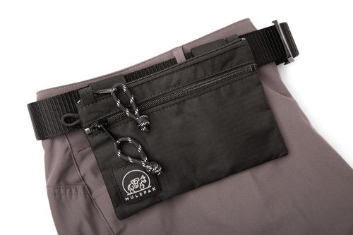 MULEPAK Original Pouch in Night Black, 5"x7.25" Loseproof and Pickpocket Proof Safety Wallets, Outdoor Sports Belt Bags and Travel Fanny Waist Pack for Men and Women