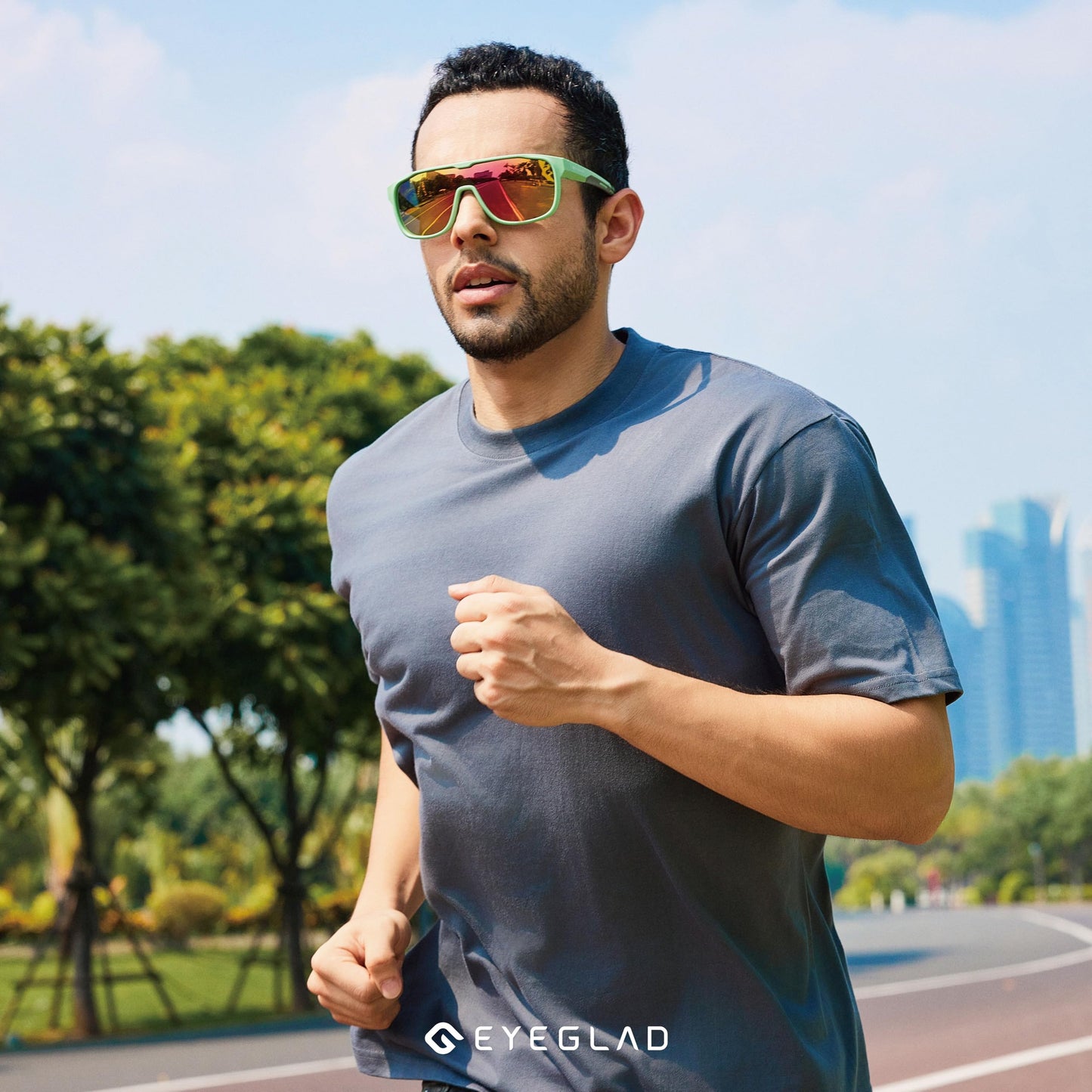 EYEGLAD MARS One-Piece Lifestyle Outdoor Polarized sunglasses UV400 Anti-Seawater Women Men Adult Teenager Running Fishing Hiking Sports (Mint Green)