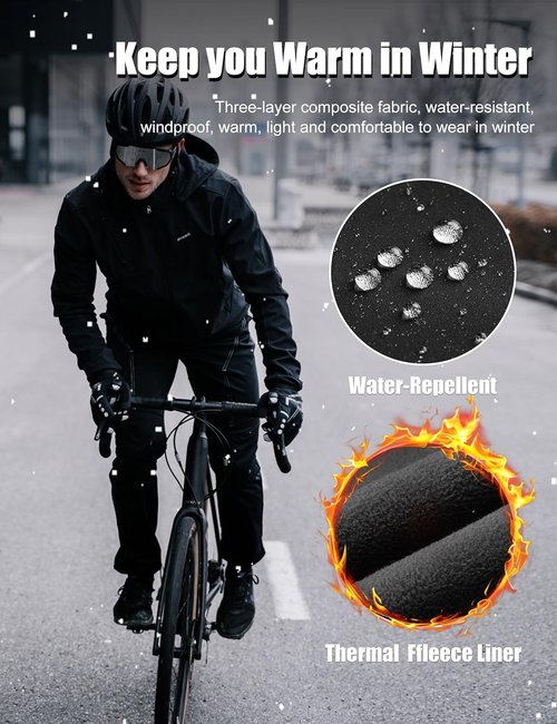 Men's Windproof Fleece-Lined Winter Cycling Pants | Outdoor Sports Sweatpants