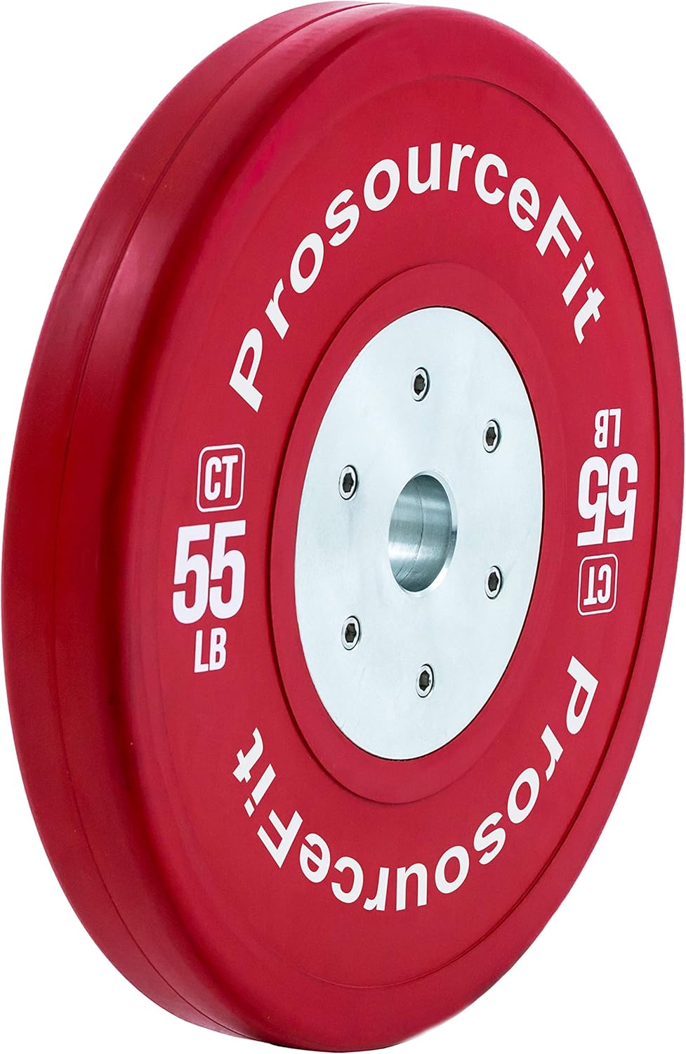 ProsourceFit Competition Color Training Bumper Plates, Rubber with Steel Insert, 45lb, Calibrated for Cross Conditioning, Power Lifting, Weight Training