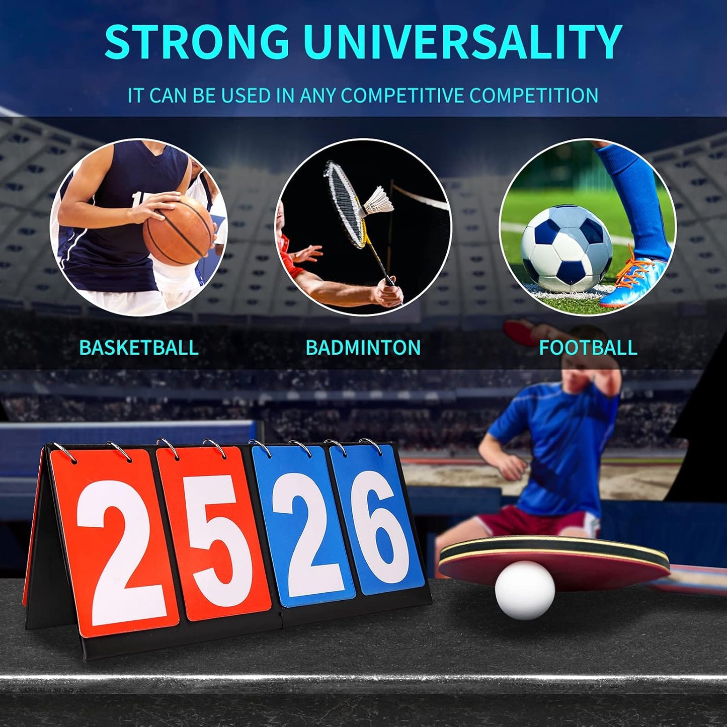Scoreboard Score Keeper | Basketball & Tennis Score Flipper – Durable Design