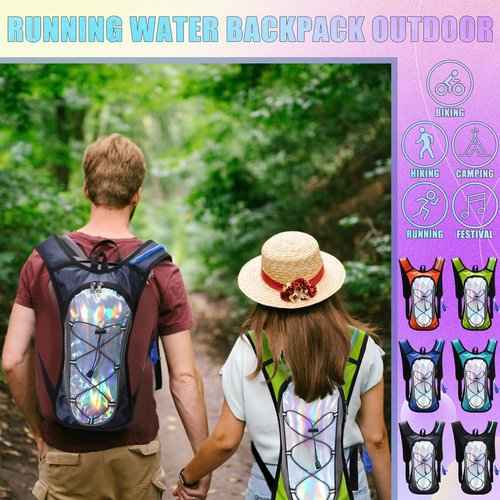 Chunful 6 Pack Running Hydration Backpack Festival Hydration Packs Lightweight Water Backpack with 2L Hiking Water Bladder for Women Men Running Cycling Climbing Hiking(Classic Style)