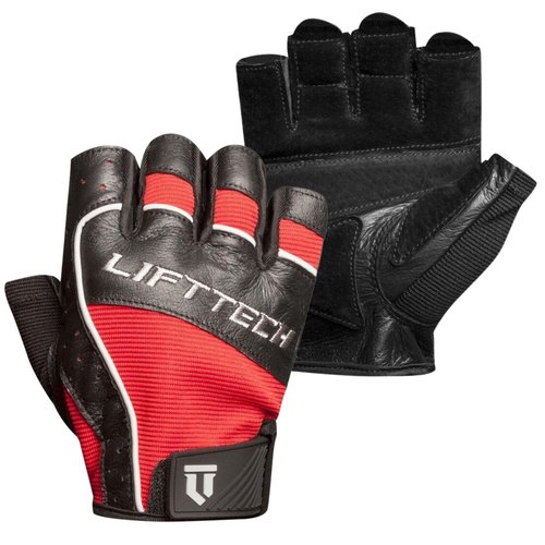 Lift Tech Men's Reflex Weight Lifting Gloves for Men - Workout Gloves for Men Into Weights, Strength Training, Powerlifting - Washable Exercise Gloves for Men - Red & Black, XL
