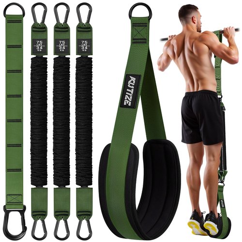 KUTIZE Pull Up Assistance Bands, Pull Up Bar Resistance Bands, Pull Up Bands for Enhanced Strength Training, Muscle Training, 3 Heavy-Duty Adjustable Pull Up Assist Strap & Comfortable Foot Strap