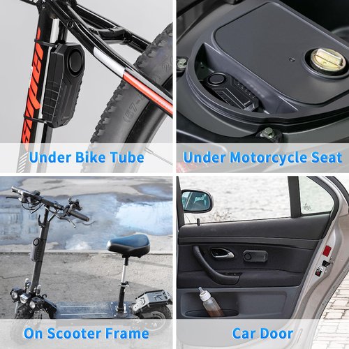WSDCAM 113dB Bike Alarm & Smart Bike Turn Signals Alarm Set, Bike Alarm Horn with Remote, Auto ON/Off Rechargeable Waterproof Bike Horn Alarm Rear Bike Brake Light Turn Signals Bicycle Tail Light