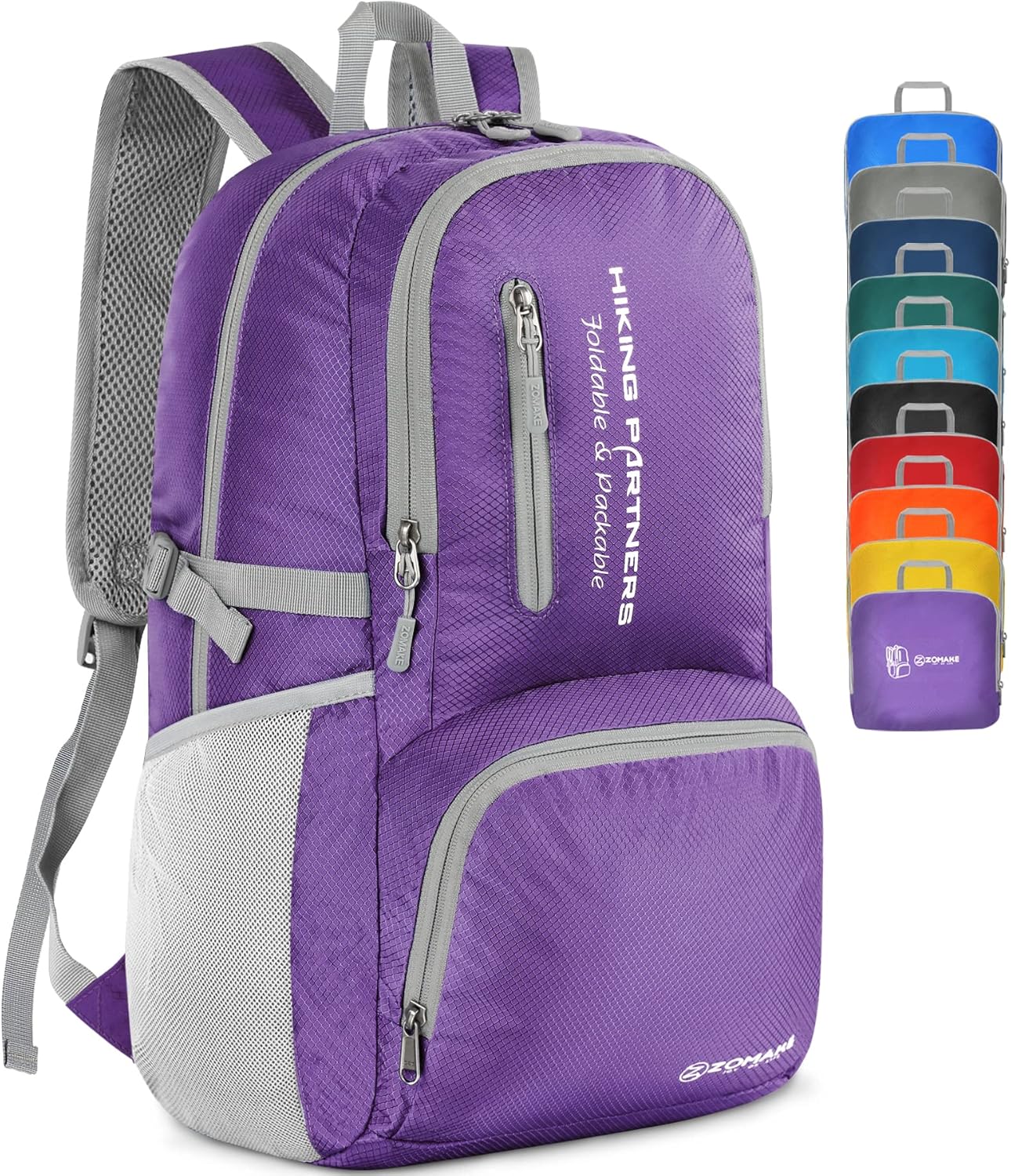 ZOMAKE Lightweight Packable Backpack - 35L Light Foldable Hiking Backpacks Water Resistant Collapsible Daypack for Travel(Dimgray)