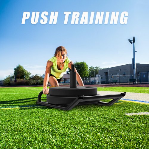 Dolibest Portable Weight Sled with Handle, Workout Sled for Fitness Strength Training and Speed Improvement, Innovative Design for Easy Obstacle Clearance, Suitable for 1-2" Weight Plates