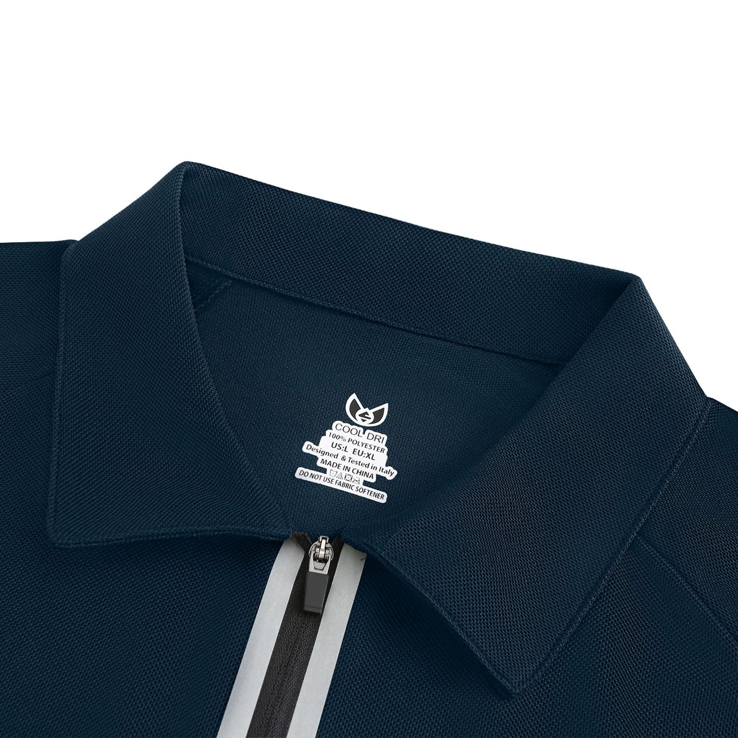 Golf Shirts for Men Lightweight Dry Fit Print Moisture Wicking Performance Short Sleeve Sports Polo Shirt(Navy,6XL)