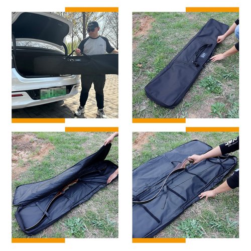 SPG Archery Recurve Bow Case for Longbow and Traditional Bow, 2 Sizes Longbow Bag Full Length Traditional Recurve Bow Cases for Youth and Adults with Pocket to Store Arrow Quiver (68 Inch)