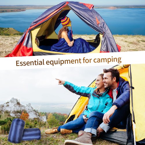 10 Pcs 0 Degree Camping Sleeping Bags Bulk for Adults Cold Weather Sleeping Bags 4 Season Warm Waterproof Lightweight with Compression Sack for Backpacking Hiking Travel Homeless(Navy)