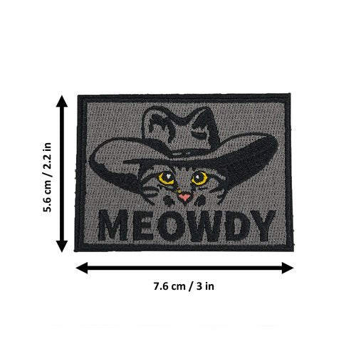 Meowdy, Morale Patch, Meme Patch, Morale Patch, Military Patch, Hook and Loop, Tactical Backpack, Murph, Veteran Owned