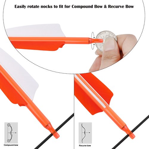 surwolf 31" Carbon Arrows Fluorescence Color Archery Hunting Arrows 500 600 Spine with Feather Fletched Target Practice Arrows for Archery Compound & Recurve & Long Bow 6/12pcs (12, White, Spine 600)
