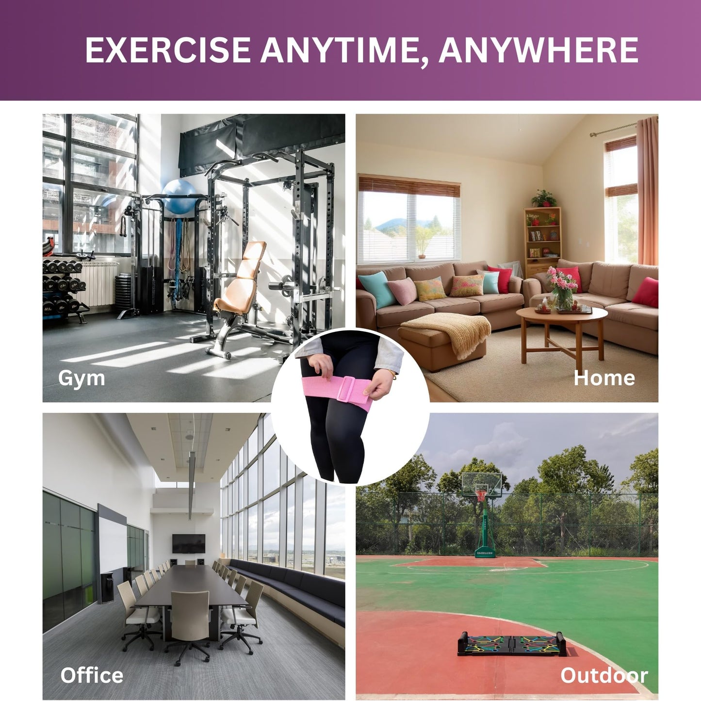 Adjustable Fabric Resistance Bands with Medium Resistance Levels, Non-Slip Exercise Bands for Men and Women, Perfect Workout Bands for Glutes and Lower Body Training - 1 Pack