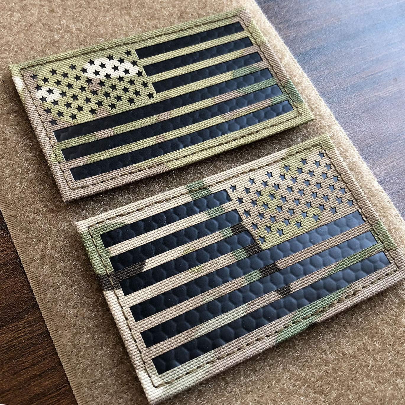 2x3.5 MC Infrared IR US USA American Flag Patch Tactical Vest Patch Hook-Fastener Backing (Forward+Reversed)